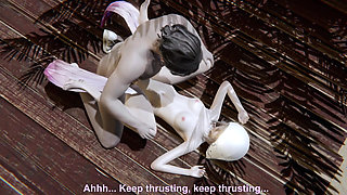 Lustful Angel on the Beach - 3D Animation