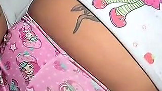 Putting Her Pajamas Aside and Punching His Cock Until She Cums Inside.