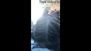 Lesbian Babe Gives Blowjob in Car