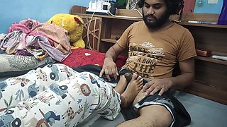 Foot Job with Ball Busting