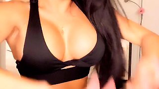 Busty teen Tegan shows off her natural big boobs