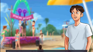 Summertime saga: college boobs competition at the beach ep 204