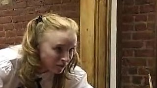 Amateur Blonde Chick Strips To Thong