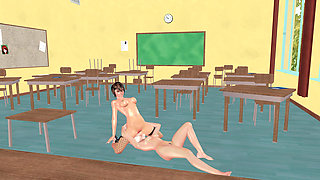 Animated 3D Lesbian Porn - Facesitting Pussy Licking Multiple Orgasms in Classroom