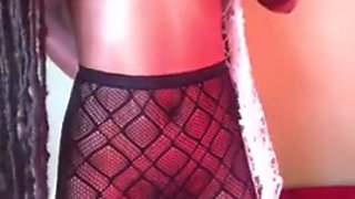 18 Year Old Ebony Fucked in Fishnet