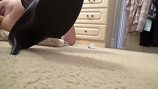 Shaved Cunt Machine-fucked Raw - Stockings & Heels Floor View POV