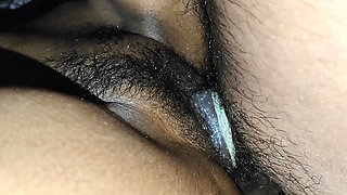 Massage Big whole pussy fingering and fucked with bbc black hairy cock while wearing condom.