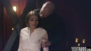 Tiny gorgeous MILF punished and railed for not obeying mature BF