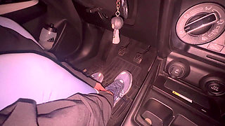 My Lover Plays with His Feet on the Pedals of His Car