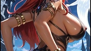 Cute Cyberpunk red head bounce her ass (Ai animation)