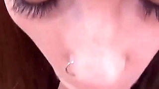 Cute teen Kassondra Raine POV no hands bj and cum swallow