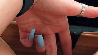 Roadtrip Cum - Foot Tease, New Pussy Piercing and Real Orgasm
