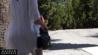 While Car Driving, I Rub Her Uncovered Clit and Make Her Come with an Intense Loud Moaning Orgasm