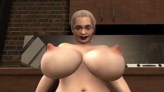 Esmeralda Blowjob and Riding in Kitchen - Wraith931 MILF with Big Tits