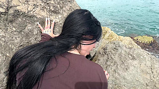 I Go with My Stepbrother to Spend the Day at the Beach and We End up Fucking Between the Rocks