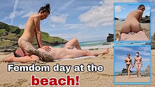Training Zero's Femdom Beach Day! Public Slave Humiliation & Intense Outdoor Orgasms