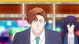 Kaji fucks Fukami raw on the hotel bed after the shower ◌ Gay Hentai Anime