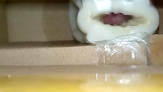 Cum inside homemade silicone pussy 3