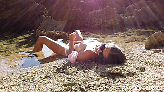 Cute Wife Fingering on Sea Beach