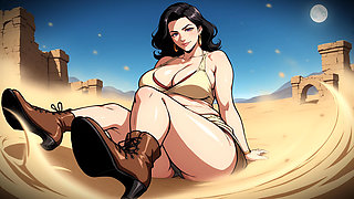 Cartoon Women in Desert Ai
