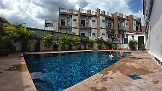 Sfw Playing About in Our Swimming Pool