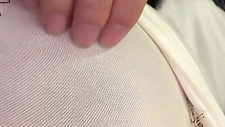 You Can See the Shape of Her Pussy Clearly! Slippery Pussy Juice See-through Masturbation Through Thin Panties 9