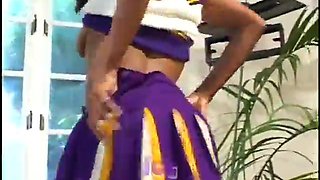 Horny black cheerleader Too Pretty For Porn taking white cock