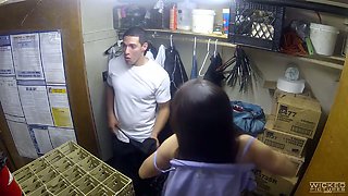 Sex-hungry Kalina Ryu is having quickie in the storeroom