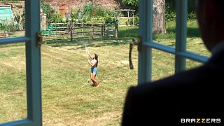 Aurora Del Ray gagging on enormous dick