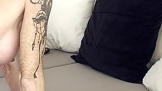 Foursome with Close-up Anal and POV on a Huge Couch