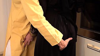 Muslim stepsister in hijab sucks cock, fucks and swallows