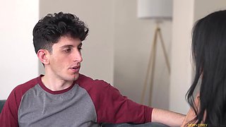 Queenie Sateen Clings to Stepmom in Blonde Heat