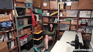 Security Guy Has to Punish Another Petite Shoplifting Slut!