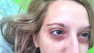 Cumshot amateur MILF suck and jerks dude in the bedroom