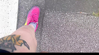 Washing My Sweaty Feet After Running