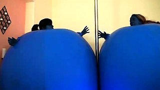 Latex slut solo anal masturbation