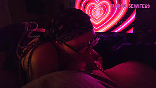 Giving head and jerking him off till he cumms in my mouth