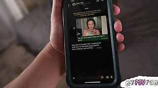 Foreign Stepmom Gets Massive Facial Cumshot From Stepson