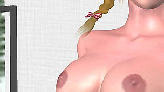 Office Finger Fun: 3D Cartoon Beauty Getting Two‑finger Pussy Play