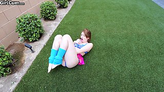 Brock Cooper and Mazy Myers enjoy intimate moments with a vibrator.