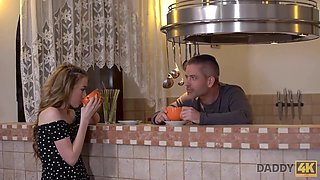 Young Russian teen gets naughty with her daddy in HD
