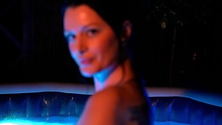 Beautiful Brunette Big Boobs Rides Fake Cock