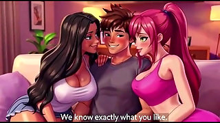 Stepmom and stepsister seduce stepson Taboo