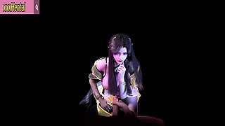 Beauty Lady Serve Deepthroat - 3D Animation