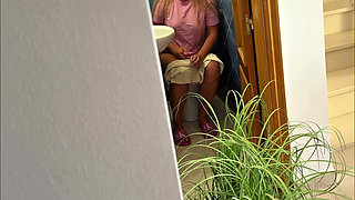 Door Left Open - Stepmom Pee Collection for Her Stepson