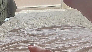 Blonde MILF Hairy Pussy Multiple Squirt Dildo Play Feet