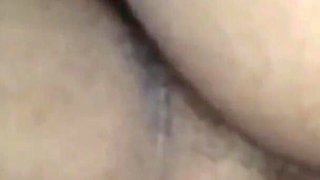 My wife and me at our bed I give a huge cumshot and she puts the milk inside her ass
