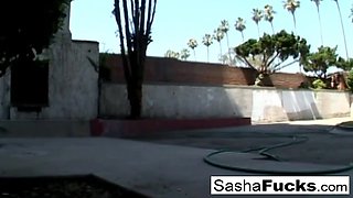 In the boiler room, seductive Sasha fulfills her fantasy.