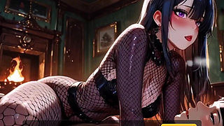 Ai Anime: a Busty Goth Asian Babe Gives a Blowjob and Fuck Me.