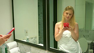 Three hot blondies shared a big black cock in group sex